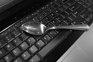 Spoon on the keyboard