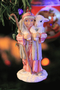 Shepherd with lost lamb